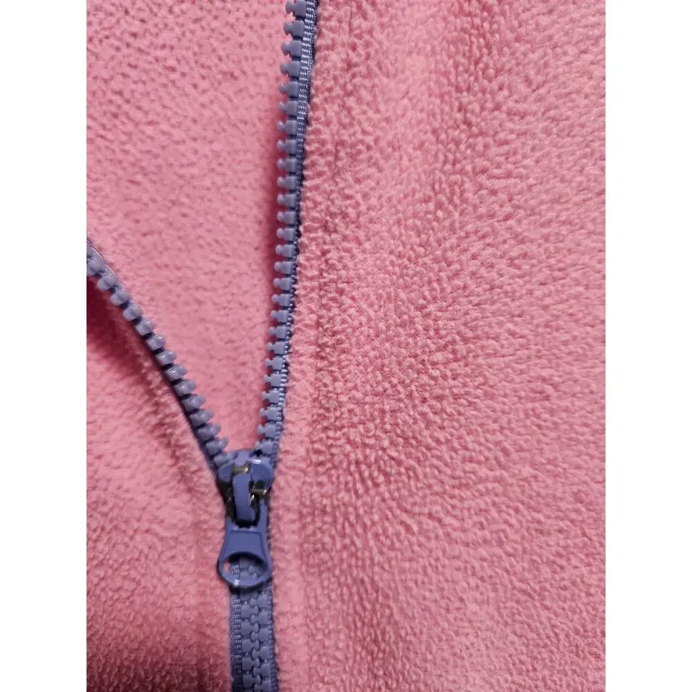 Girl Scout Fleece Pink with Lilac Trim Full Zip *L*See Measurements in Pictures